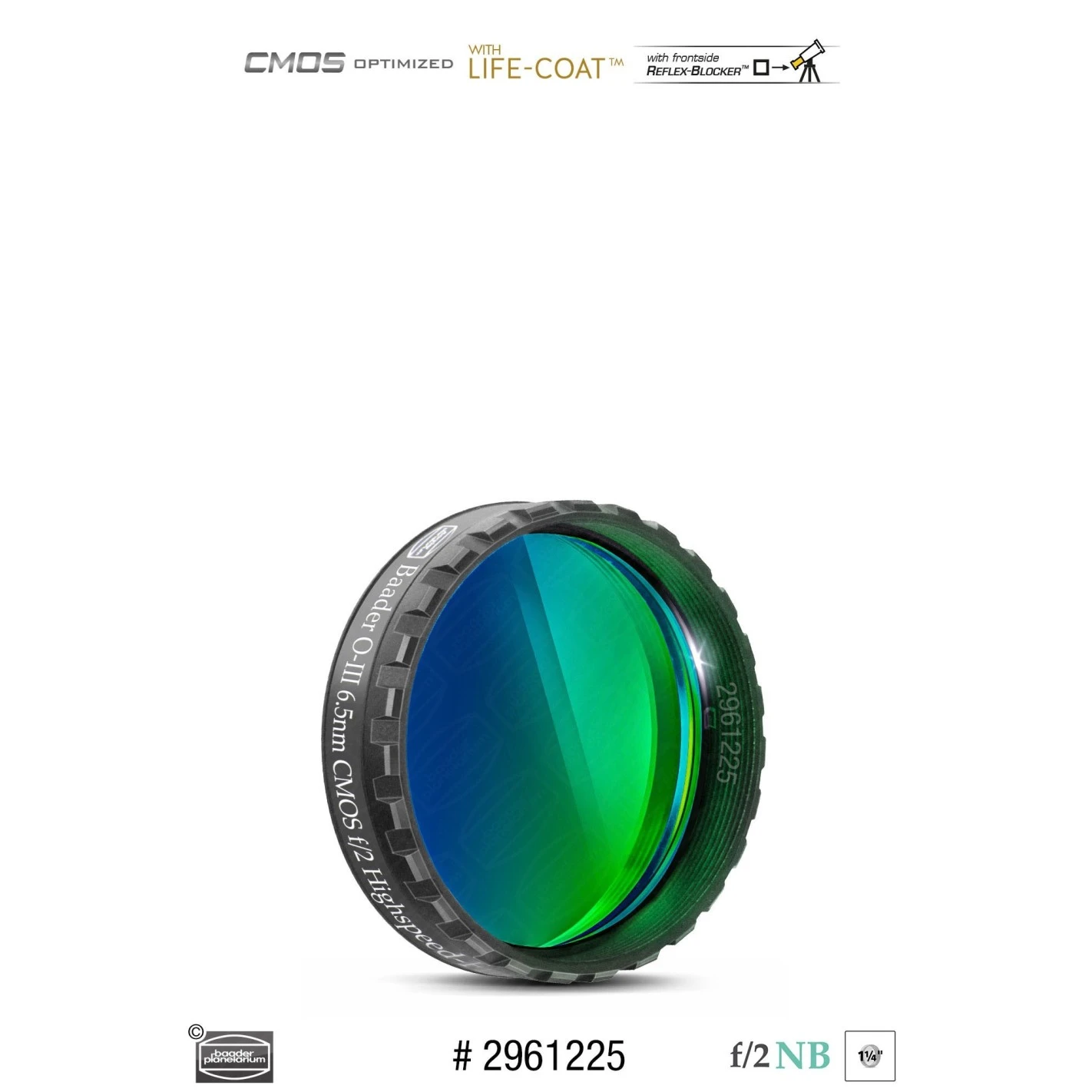 Filtro Baader O-III Highspeed 6,5nm Ø 1¼" Optimizado Para CMOS 1 Filtro Baader O-III Highspeed 6,5nm Ø 1¼" Optimizado Para CMOS