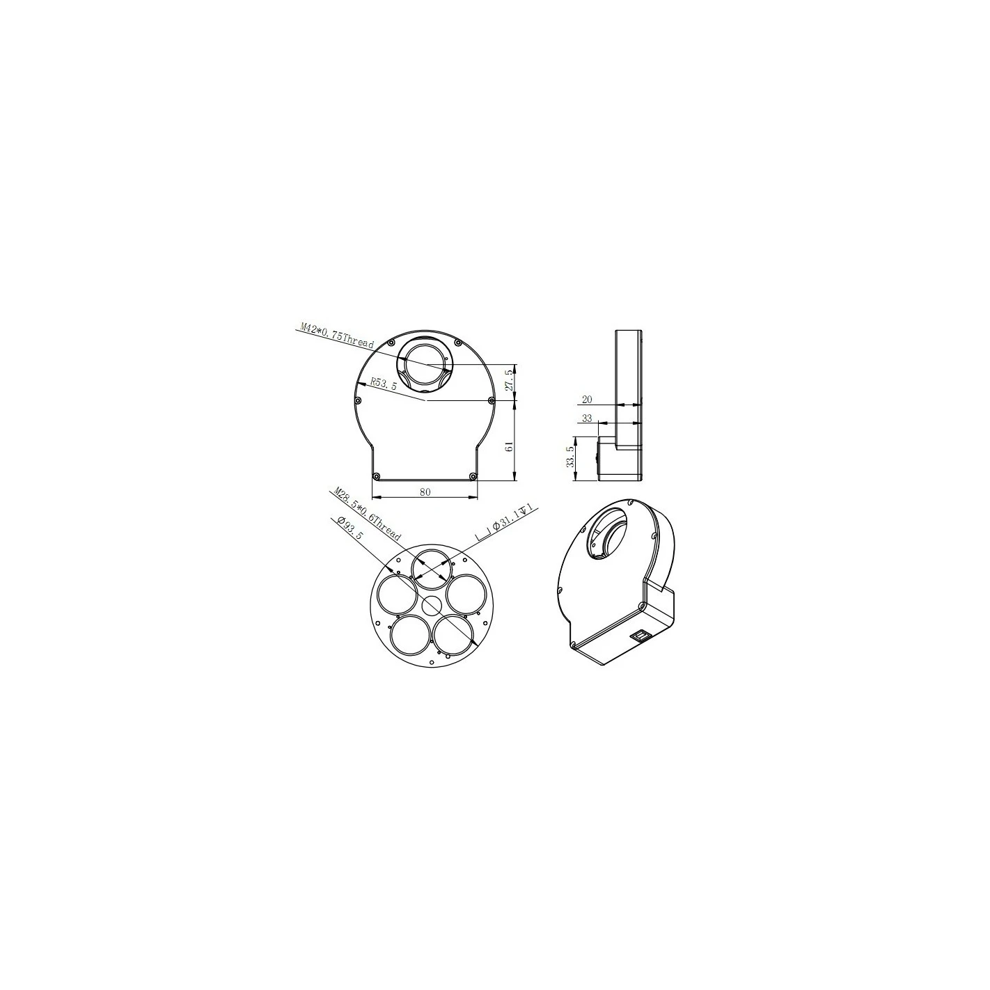 Rueda Porta Filtros ZWO EFW-Mini 5x31,75 O 5x31mm 7 Rueda Porta Filtros ZWO EFW-Mini 5x31,75 O 5x31mm - Imagen 7