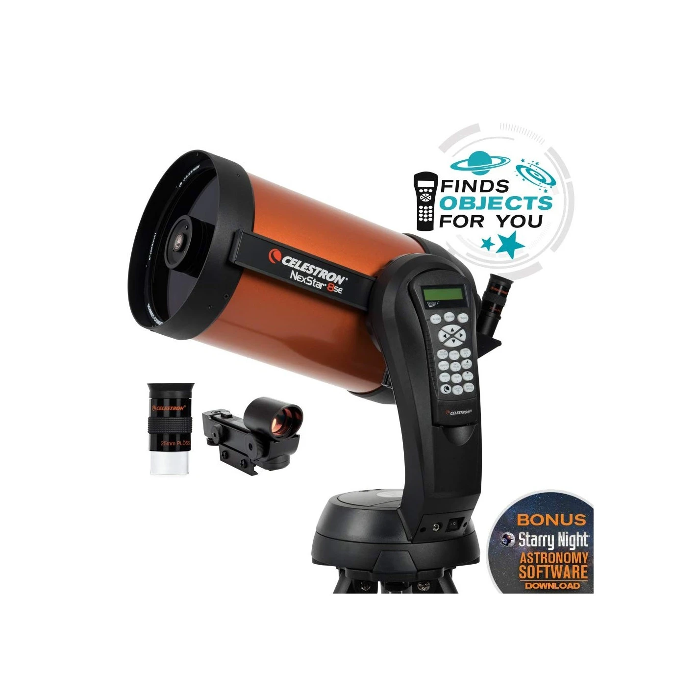 Pack Telescopio Celestron NexStar 8 SE Con Transformador Y Ocular X-CEL LX 5mm 1 Pack Telescopio Celestron NexStar 8 SE Con Transformador Y Ocular X-CEL LX 5mm